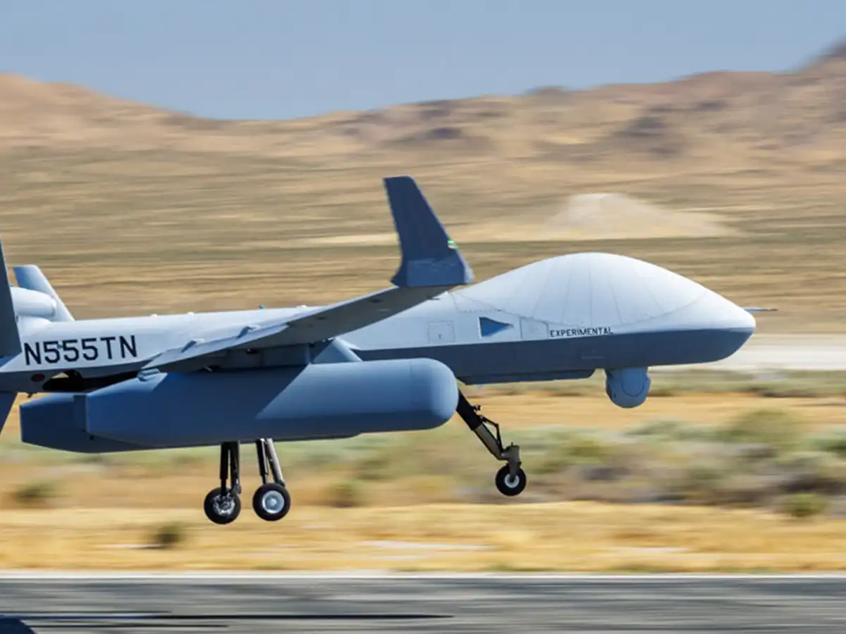 First Flight of MQ-9B With AEW Pods