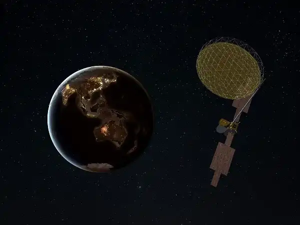 On-orbit render of ViaSat-3 F3 above the Asia-Pacific region